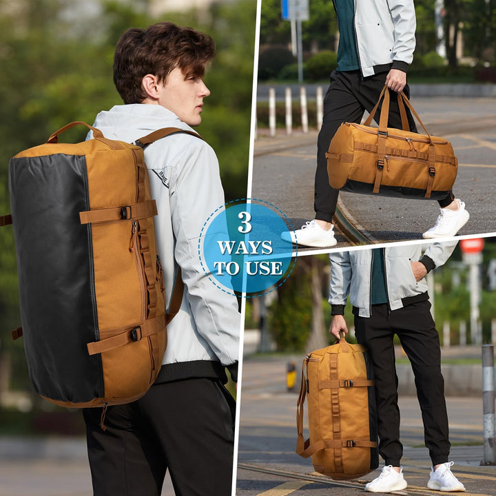 Sporttasche & Reisetasche 60L Gross Trainingstasche Herren Damen mit Schuhfach & Rucksack-Funktion L