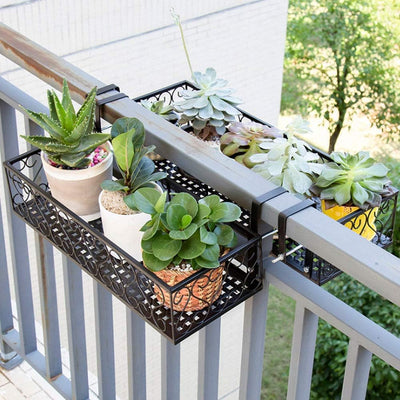 Pssopp Metall-Pflanzenaufhänger, Balkon-Hänge-Blumenregal, Metall-Pflanzgefäss-Ständer für Innen- un