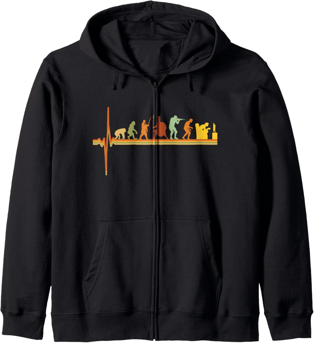 Gaming Evolution Gamers Herzschlag Retrogamer Retro Zocker Kapuzenjacke