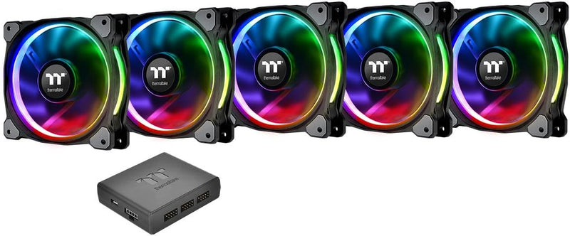 Thermaltake CL-F054-PL12SW-A Riing Plus 12 Gehäuselüfter TT Premium Edition 5 Pack mit Software RGB