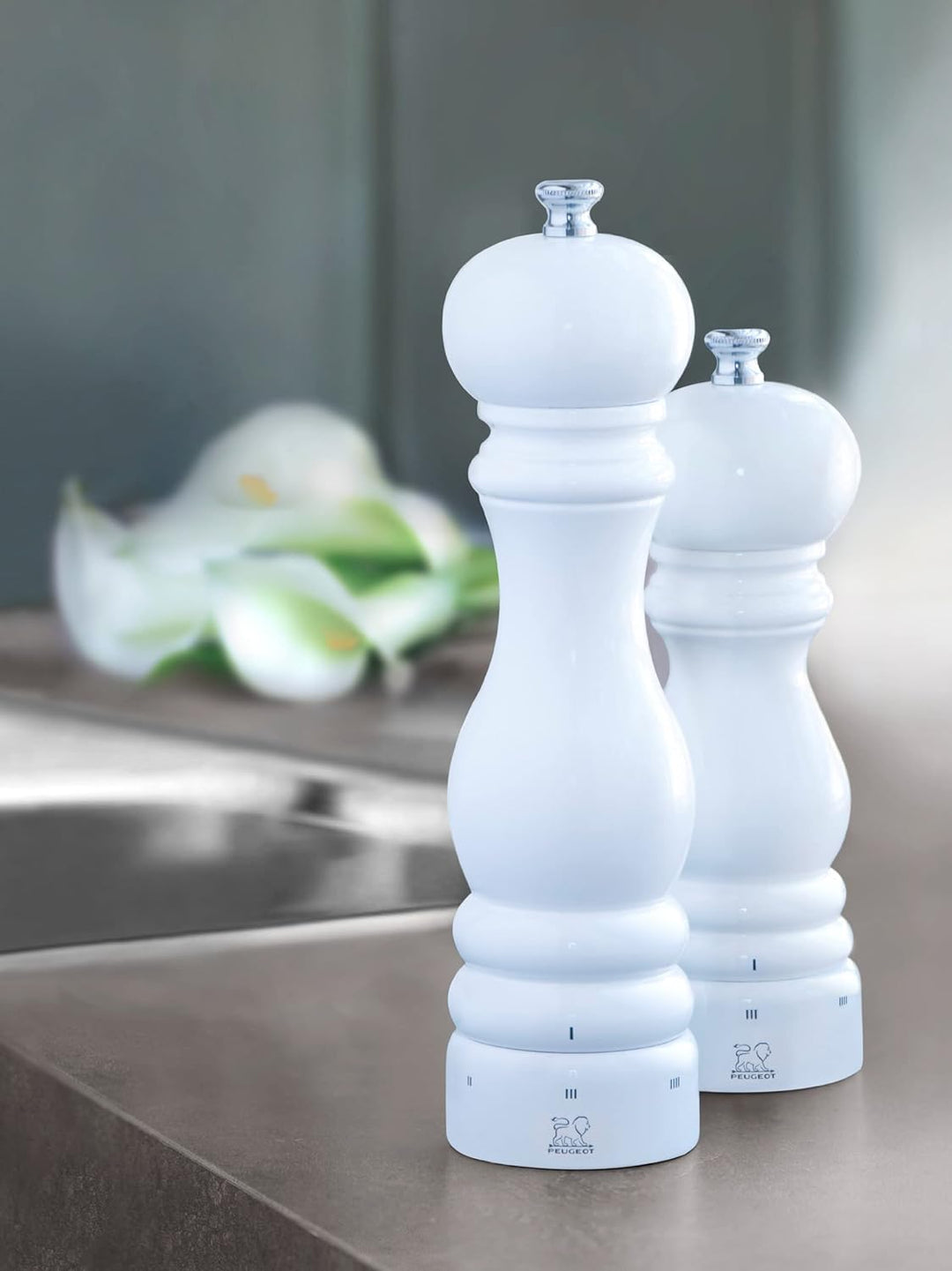 Peugeot Paris Manuelle Pfeffermühle, Mahlgradeinstellung u'Select, Höhe: 22 cm, Holz, Weiss, 27827 2