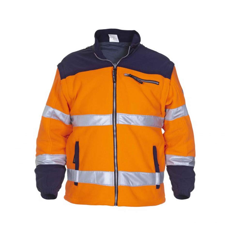 Hydrowear 04026010F-XS FELDKIRCHEN Thermoline Fleecjacke, Hi-Vis Orange/Navy, Grösse XS