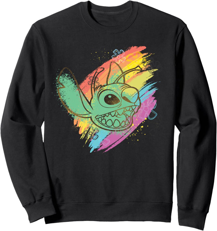 Disney Stitch Rainbow Brushstrokes Sweatshirt