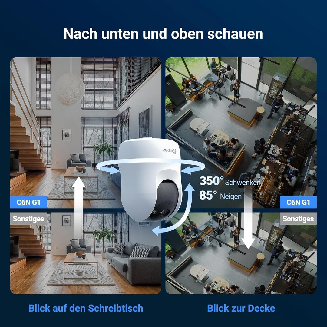 EZVIZ C6N G1 2K 360° Überwachungskamera für den Innenbereich, WiFi Kamera Indoor 3MP, Personenerkenn