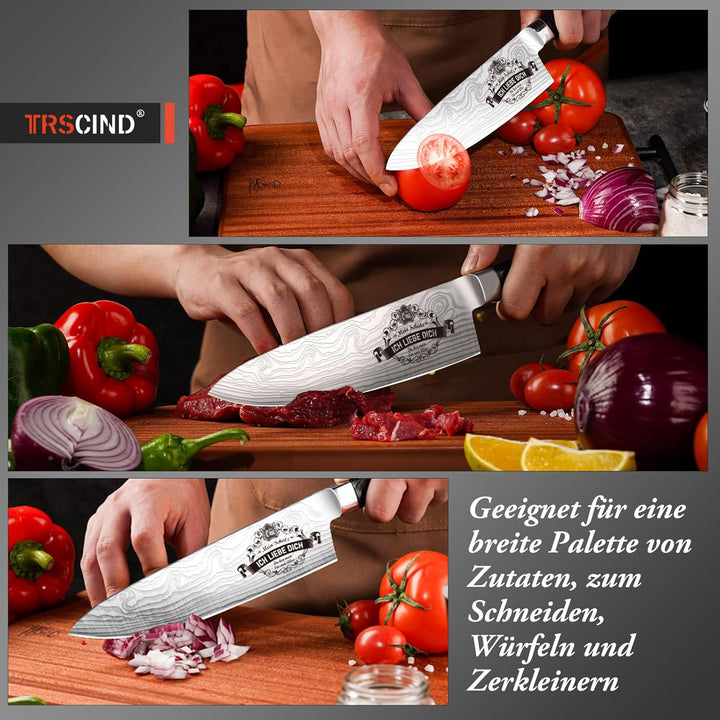 TRSCIND Küchenmesser, Partner Weihnachten Geschenke, Geschenk für Freund, Jahrestag Geschenk für Ihn