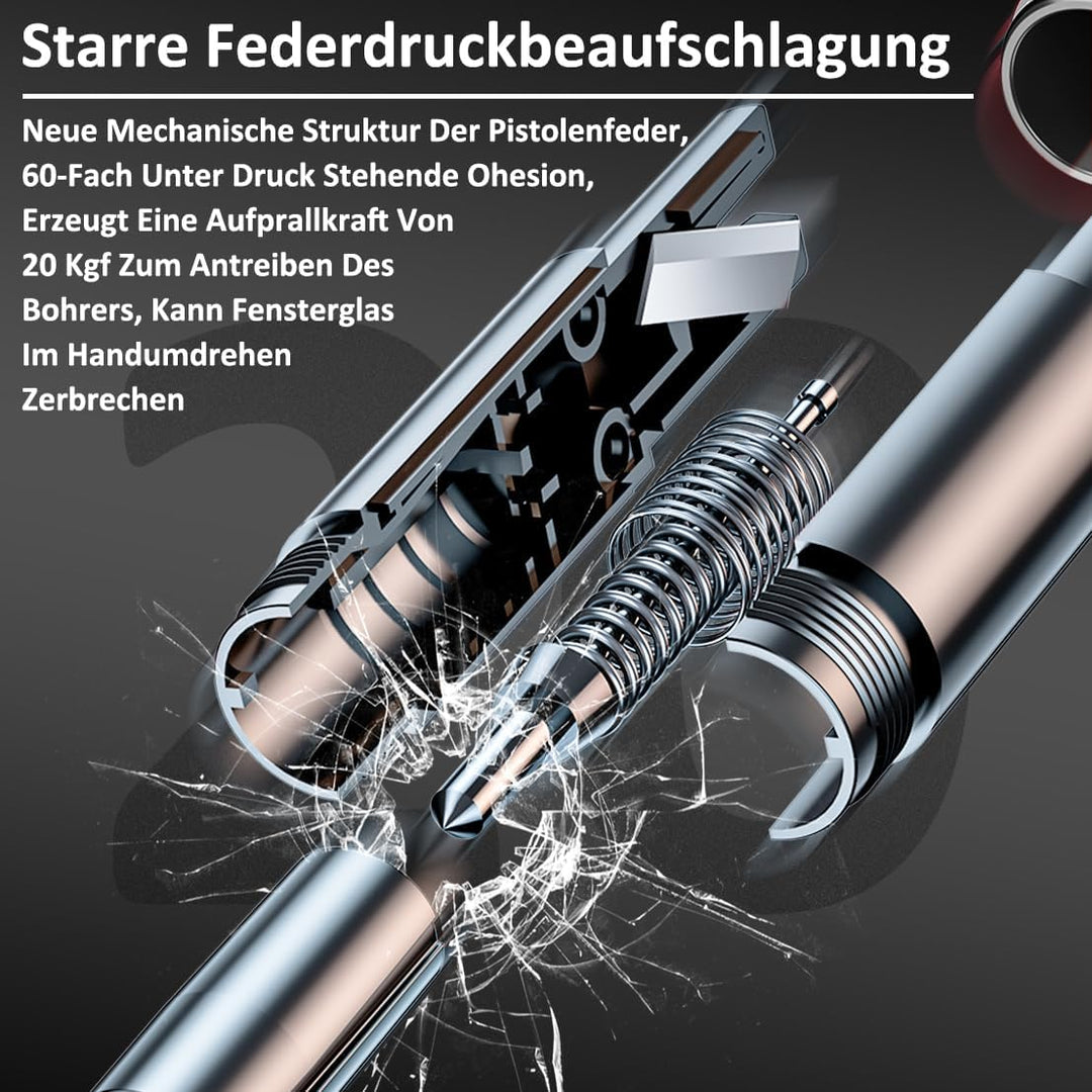 Sicherheitshammer mit Gurtschneider-Notfall mit Testglas-Notfallhammer Auto mit Upgrade Anti-Rutsch