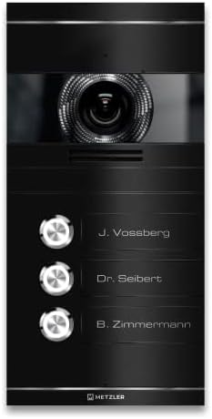 Metzler VDM10 2.0 Video -Türsprechanlage LAN POE - 3 Familienhaus Türklingel in RAL9005 Tiefschwarz