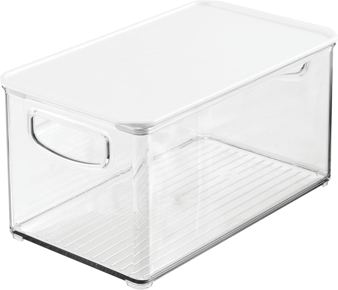 mDesign 2er-Set Kühlschrankbox – Kühlschrank Vorratsdose abnehmbarem Deckel und Griffen – lebensmitt