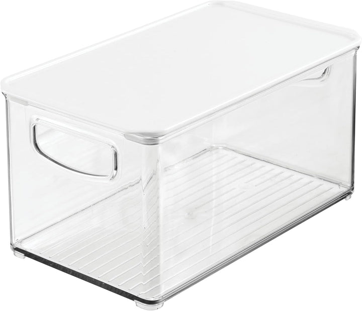 mDesign 2er-Set Kühlschrankbox – Kühlschrank Vorratsdose abnehmbarem Deckel und Griffen – lebensmitt