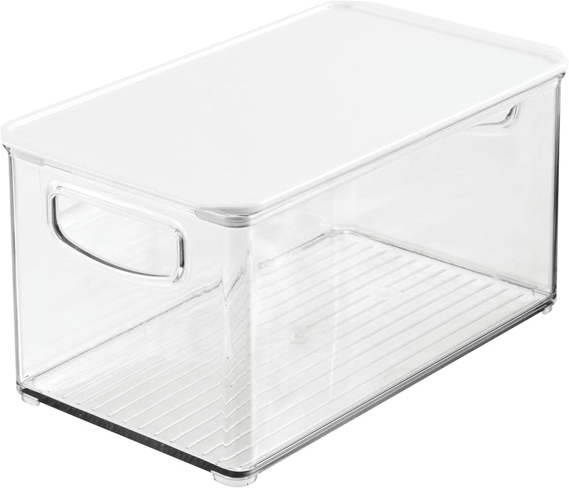 mDesign 2er-Set Kühlschrankbox – Kühlschrank Vorratsdose abnehmbarem Deckel und Griffen – lebensmitt