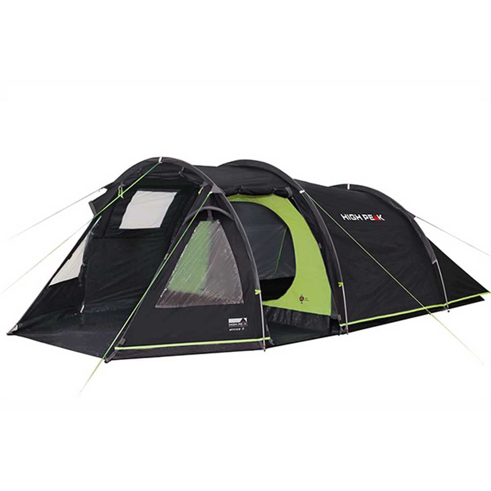 High Peak Tunnelzelt Atmos 3, Campingzelt mit Zeltboden, Trekkingzelt für 3 Personen, 2 Eingänge, do