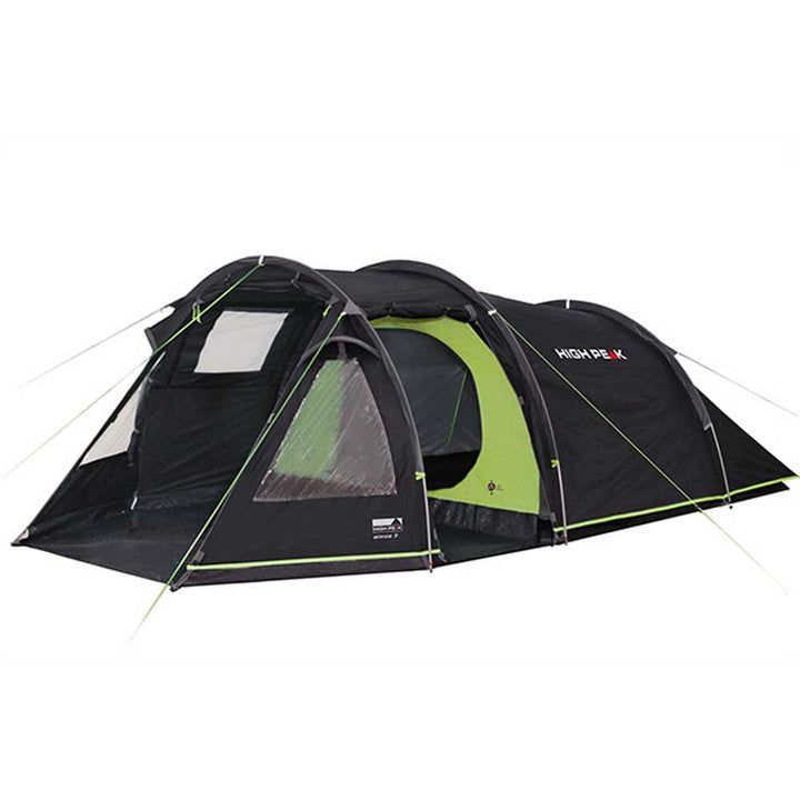 High Peak Tunnelzelt Atmos 3, Campingzelt mit Zeltboden, Trekkingzelt für 3 Personen, 2 Eingänge, do