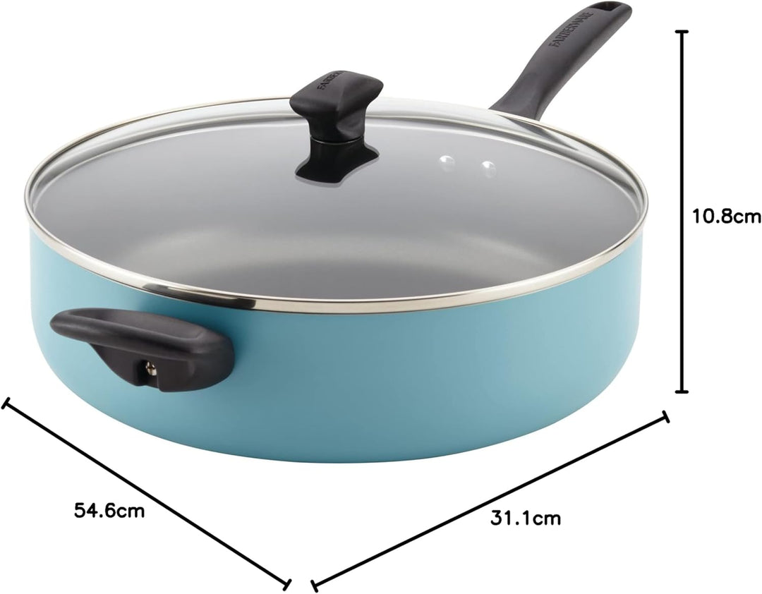 Farberware Jumbo-Herd-/Sautepfanne mit Antihaftbeschichtung, spülmaschinenfest, mit Helfergriff, 1,8