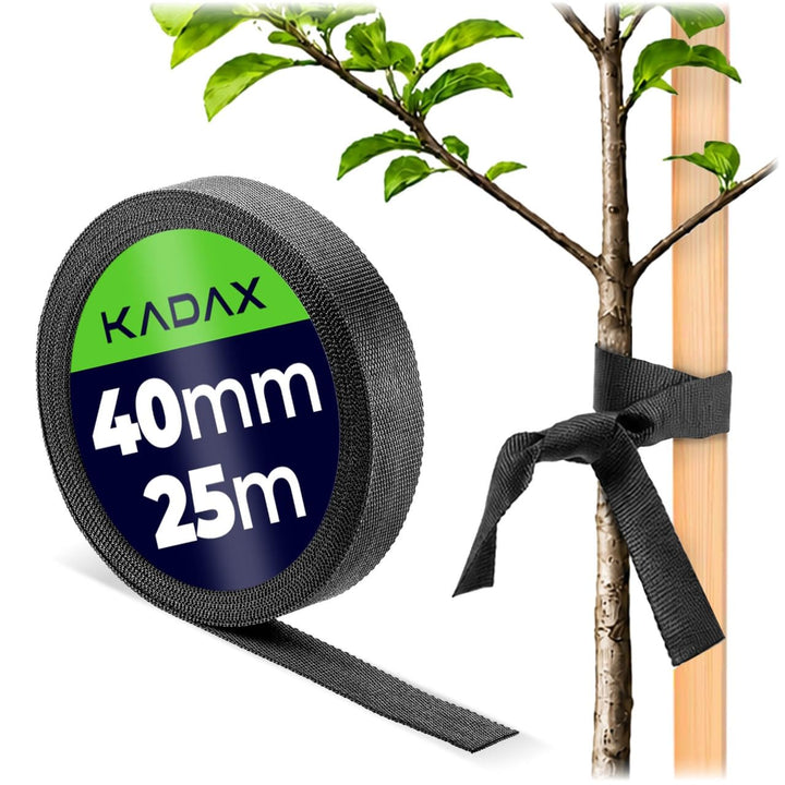 KADAX Baumbindeband 40mm x 25m, Bindeband zur sicheren Befestigung von Bäumen & Sträuchern, Baumbind
