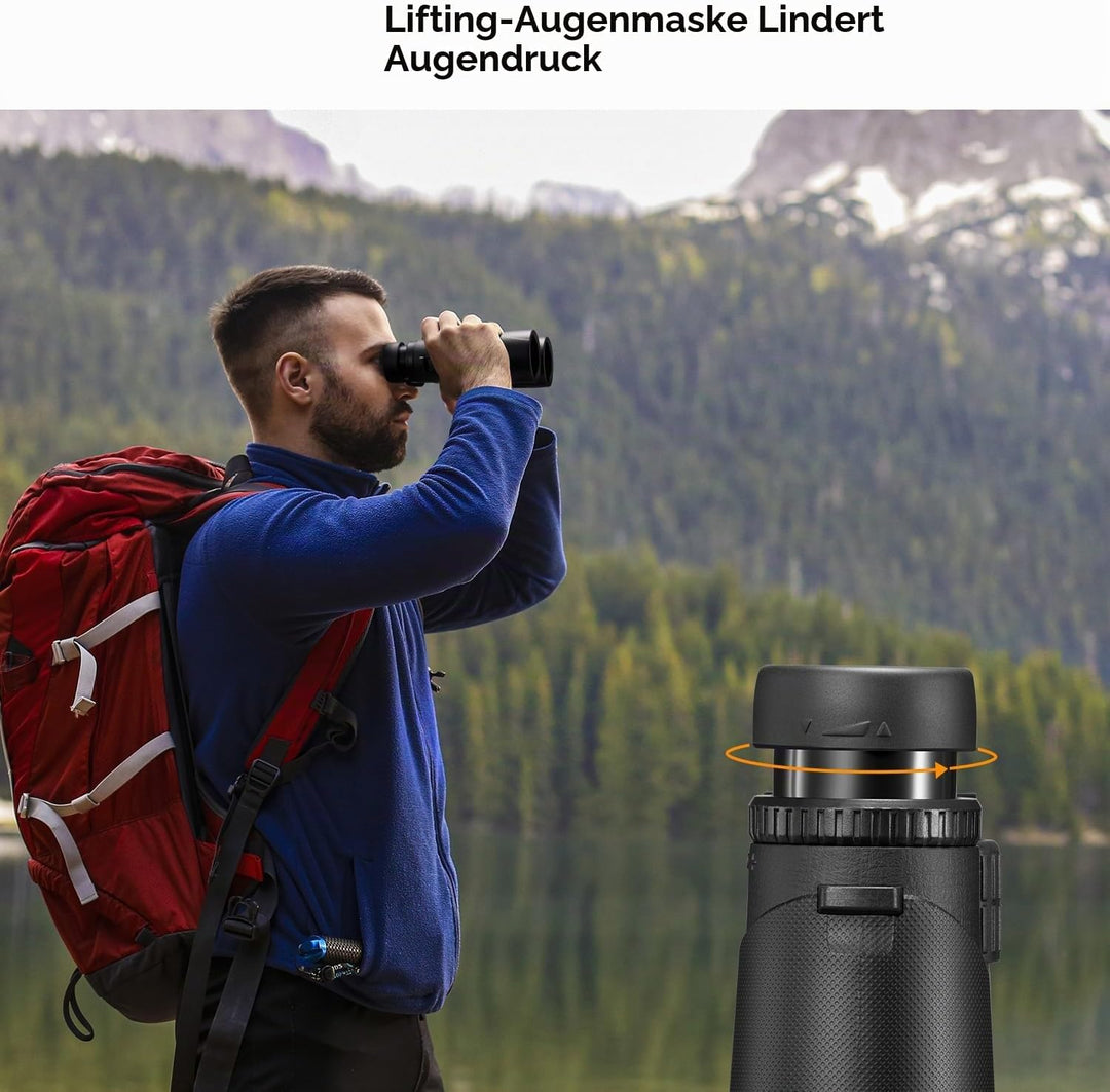 K&amp;F Concept Fernglas Erwachsene 10 * 42 HD Ferngläser Schwarz BAK4 mit Stativumbauhalterung für Voge