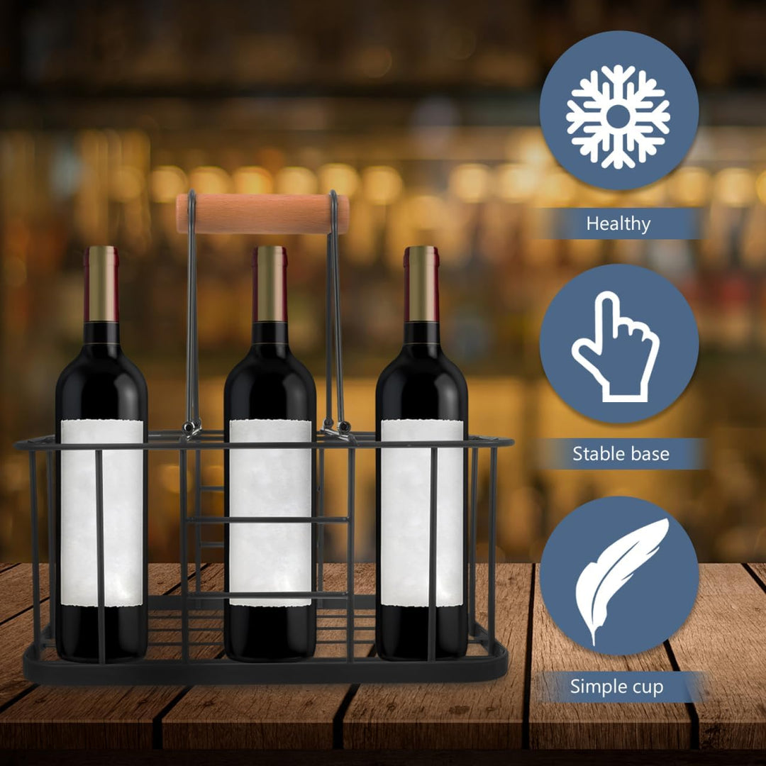 HEMOTON Flaschenträger Metall Flaschenkorb Bierträger Getränketräger Flaschenhalter mit Griff Flasch