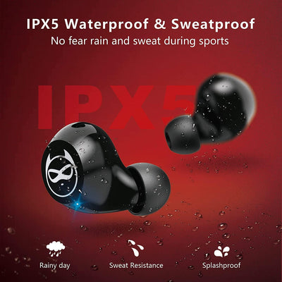 Kabellose Bluetooth In-Ear-Kopfhörer mit Mikrofon, 36 Stunden Wiedergabe, IPX5- wasserdicht, USB-C,