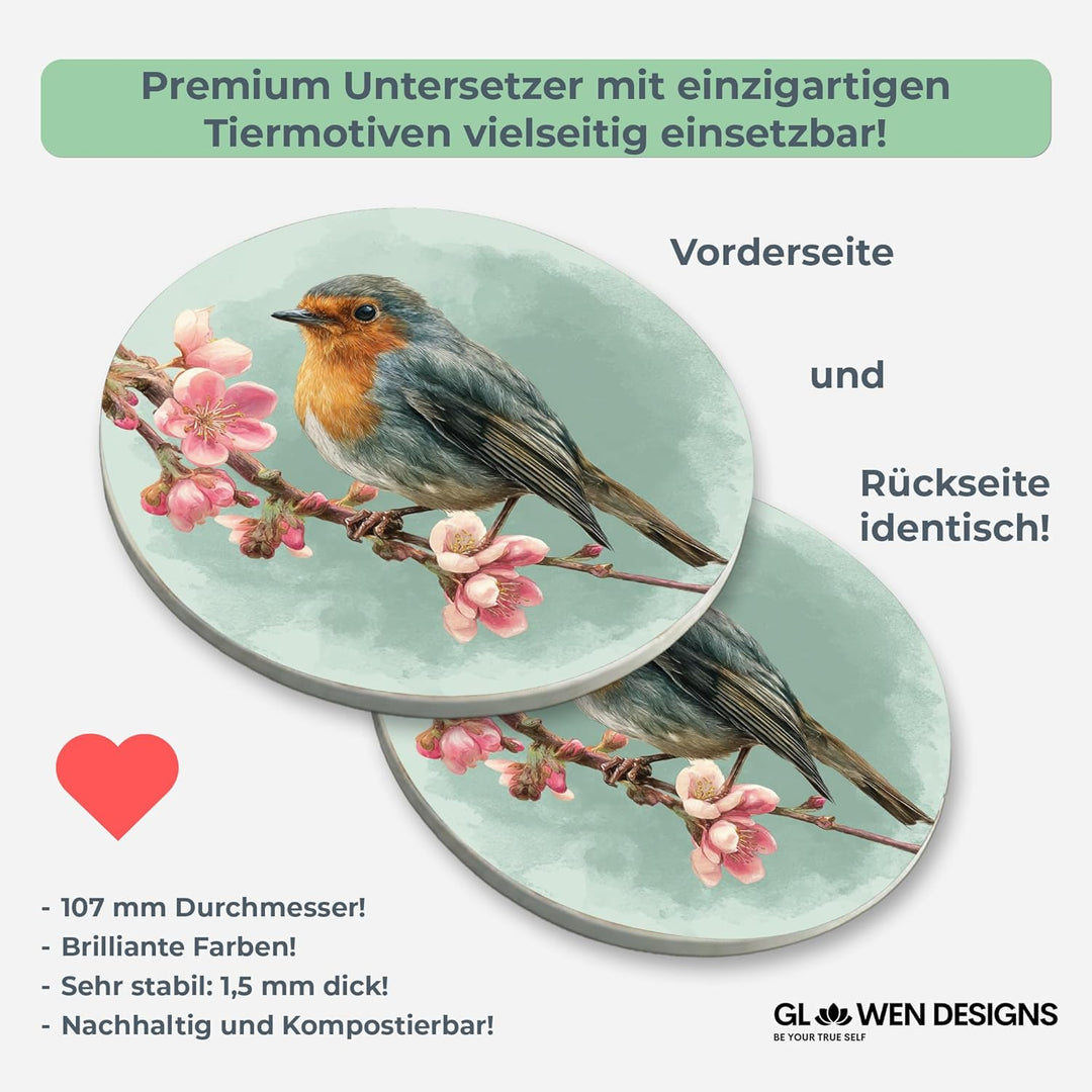 GD Print Aquarell Bierdeckel, 50 Stück, Made in Germany, rund, 107mm, Untersetzer, Tisch-Deko für Ho