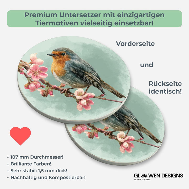 GD Print Aquarell Bierdeckel, 50 Stück, Made in Germany, rund, 107mm, Untersetzer, Tisch-Deko für Ho