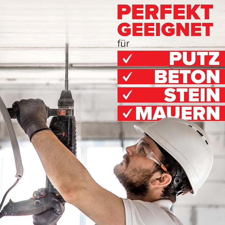 SDS Plus Bohrer Set | Hammerbohrer für Beton mit 4 Schneiden | in den Grössen 6,6,8,8,10 | Betonbohr