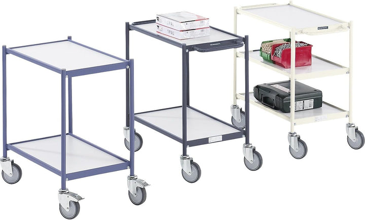 Euro Fuerza mesa carro, Capacidad de Carga 150 kg sin manillar 2 pisos, 4 ruedas, 2 Con Doble parada