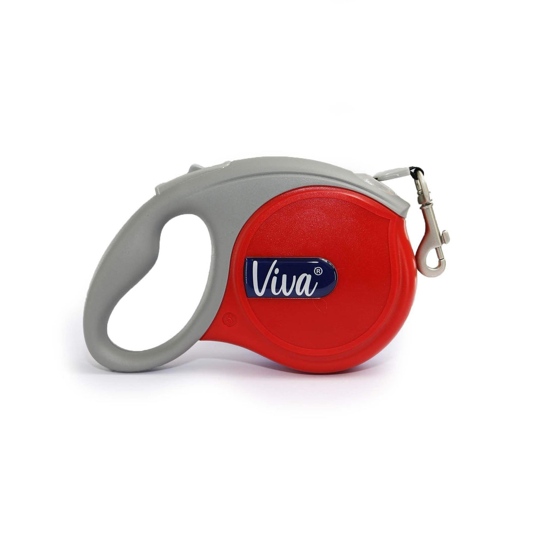 Ancol Small Bite Rollleine Rot Komfortables stilvolles Design für Welpen und Hunde – weicher Griff –