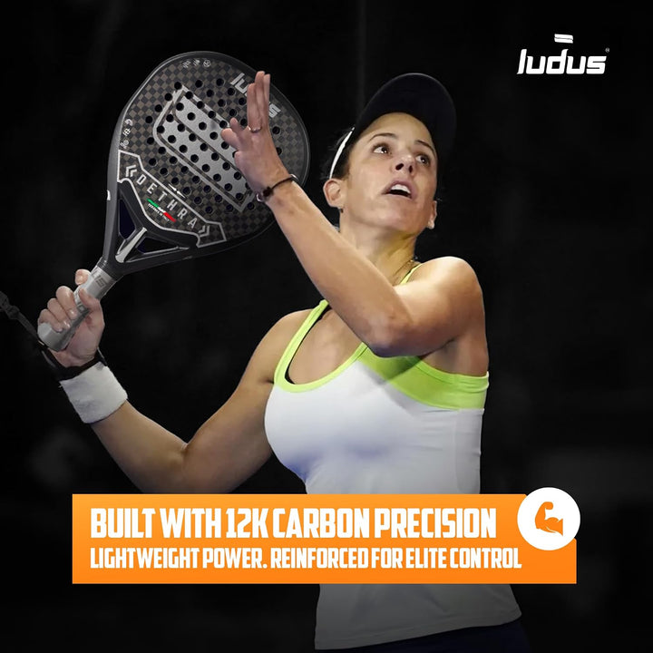 Ludus Dethra Padelschläger – 12 K Carbon Fiber mit 3D-Textur – Toray T700 Rahmen – EVA Medium Core 1