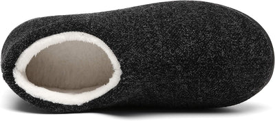 Mishansha Herren Winter Warme Hausschuhe Memory Foam Plüsch Pantoffeln,Gr.39-48, Schwarz 44 EU