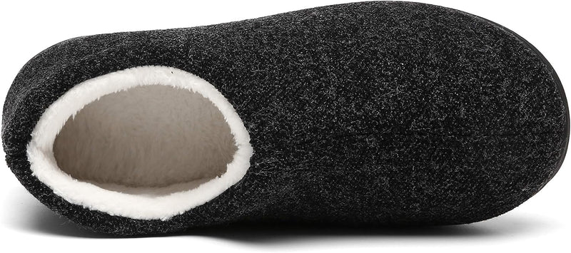 Mishansha Herren Winter Warme Hausschuhe Memory Foam Plüsch Pantoffeln,Gr.39-48, Schwarz 44 EU