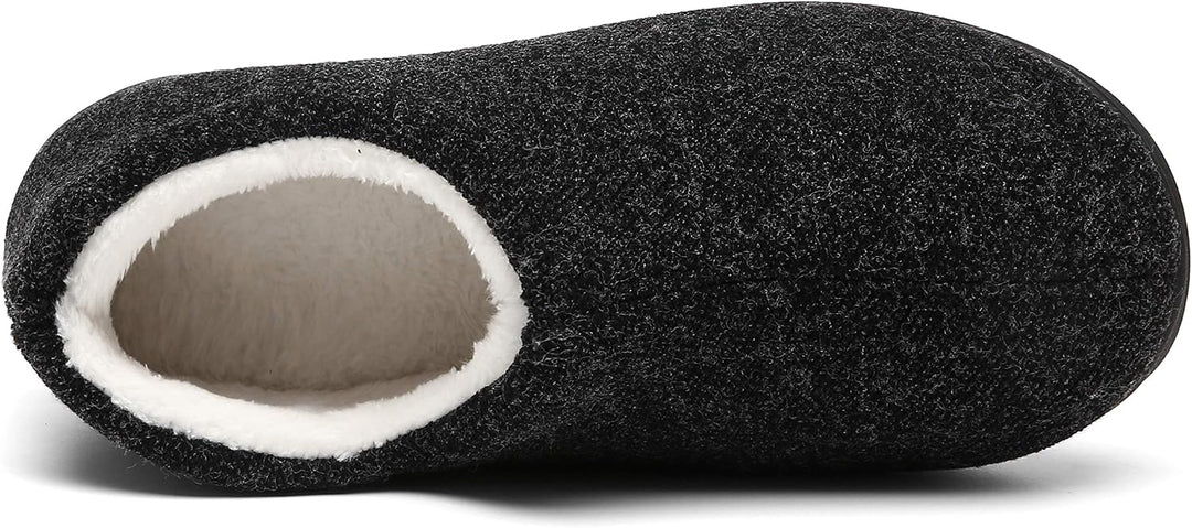Mishansha Herren Winter Warme Hausschuhe Memory Foam Plüsch Pantoffeln,Gr.39-48 Schwarz 47 EU, Schwa