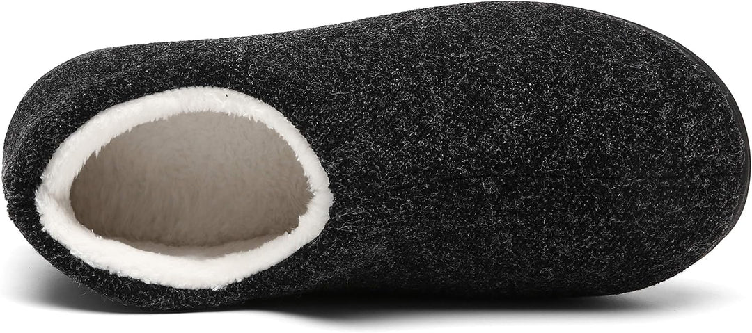 Mishansha Herren Winter Warme Hausschuhe Memory Foam Plüsch Pantoffeln,Gr.39-48 Schwarz 43 EU, Schwa