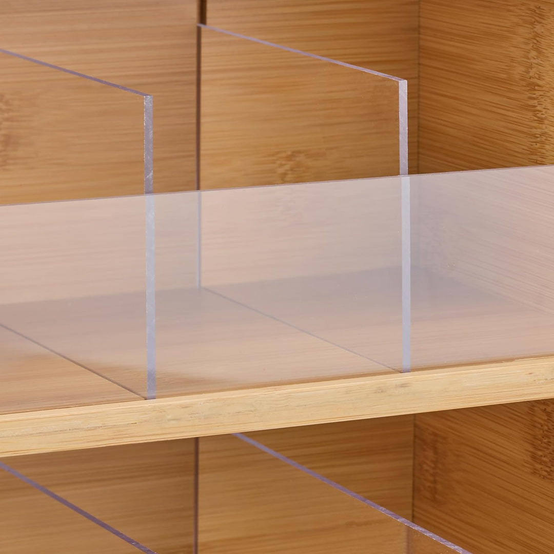 Relaxdays Tee Organizer, 12 Fächer, Bambus, HBT: 36x31x19 cm, Tee & Kaffeepads, Teebeutelbehälter mi