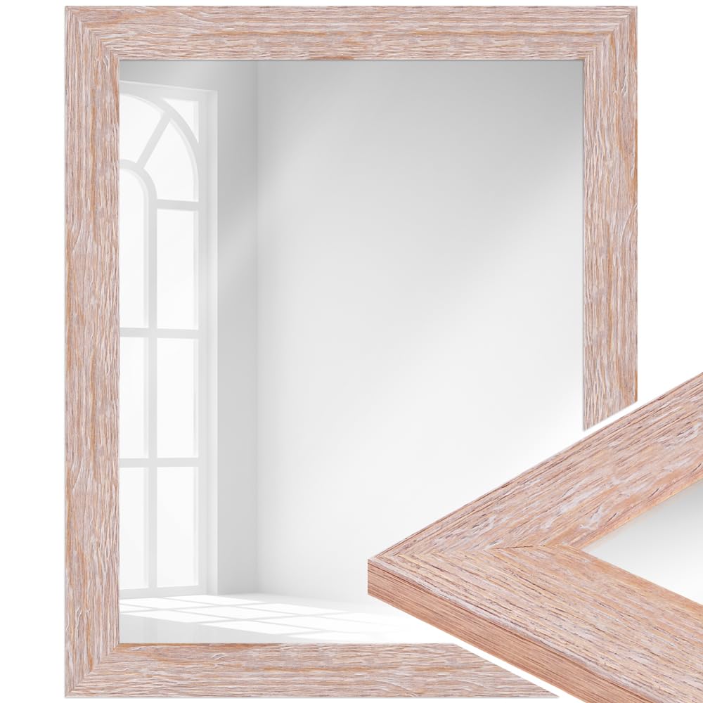 WANDStyle Spiegel im Landhaus Stil I Aussenmass: 28x48cm I Farbe: Eiche, Sonoma (Optik) I Wandspiege