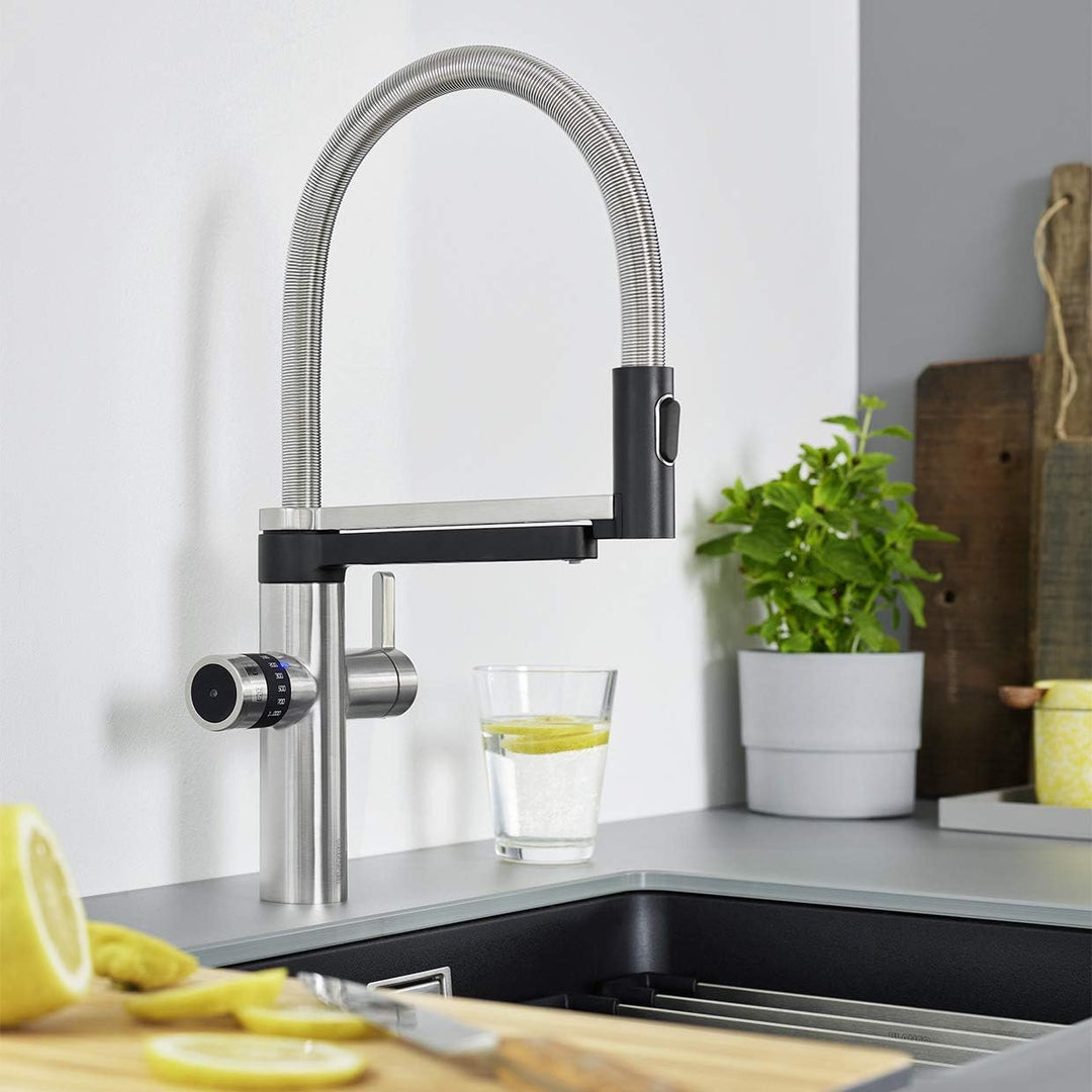 BLANCO drink.soda EVOL-S Pro PVD Steel | Multifunktionales Soda-Wassersystem | Gekühltes Wasser in s