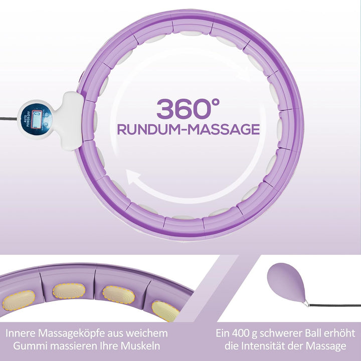 SPORTNOW Smart Hula Hoop Reifen Erwachsene mit Gewicht Kugel Zähler 16 Knoten (76-113cm) Einstellbar