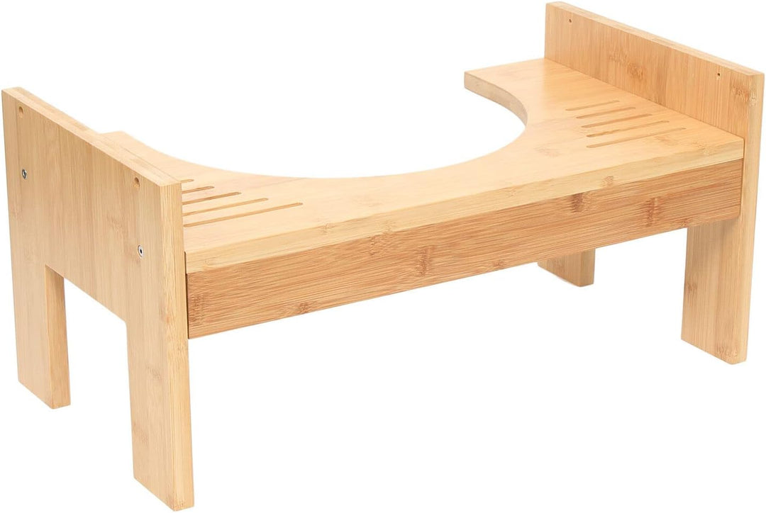 Toilettenhocker aus Bambus, WC Hocker Erwachsene Höhenverstellbar Toilettenhocker für Erwachsene und