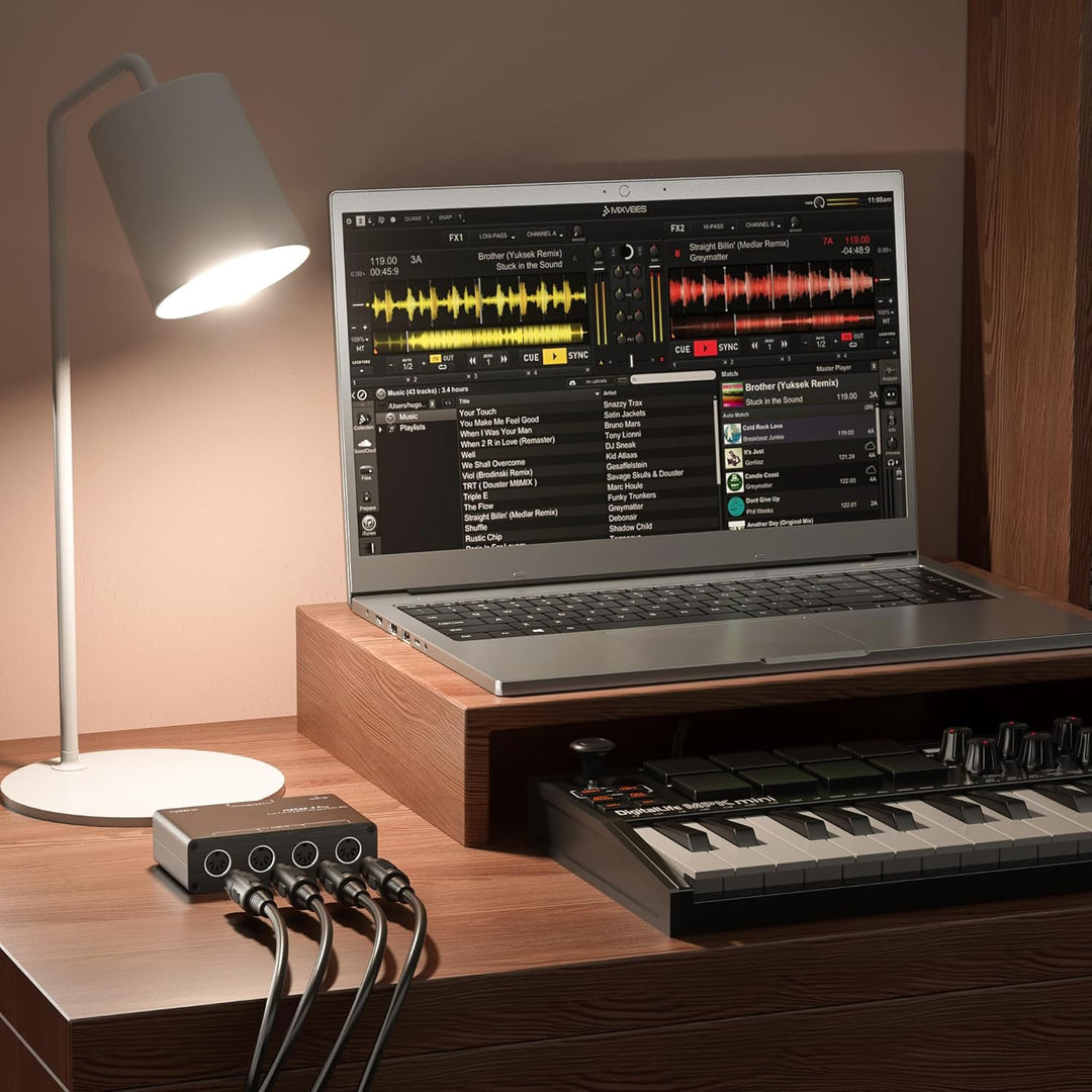 DigitalLife 5-Ein-/2-Ausgangs MIDI Merge Box - (5-Pin DIN MIDI Schnittstelle, MERGE-5) MERGE-5-DL, M