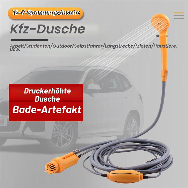 PORFOYO Campingdusche Camping Dusche, 12V Tragbare Campingdusche mit Handbrause und Schlauch, Campin