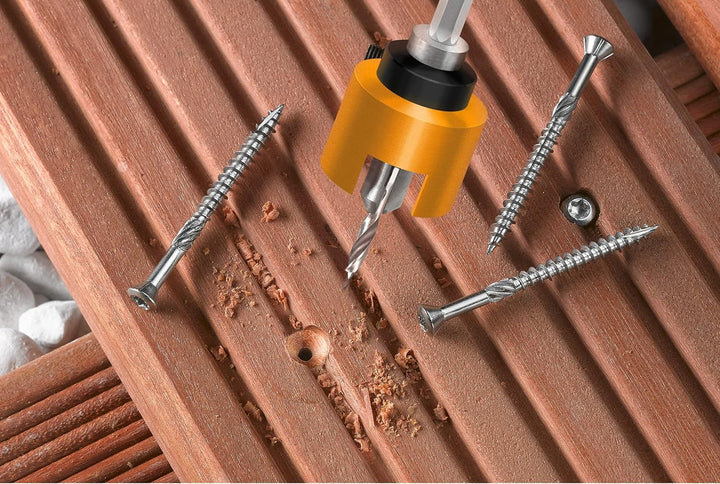kwb Hartholzbohrer Ø 6 mm aus HSS-M2 mit Senker, verstellbarem Tiefenstopp und 1/4" Sechskantschaft