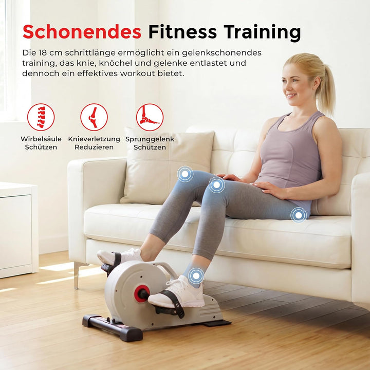 Sunny Health & Fitness Smart-Heimtrainer, Untertisch-Mini-Pedaltrainer mit Doppelfunktion für Senior
