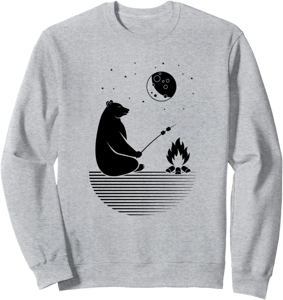 Grizzly Barbecue Grillen Wildnis Natur Abenteuer Sweatshirt