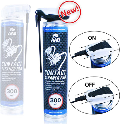 AAB Contact Cleaner PRO 300ml - Wertpaket 12 Stück - Elektrischer Kontakte Reiniger – Kontaktspray,