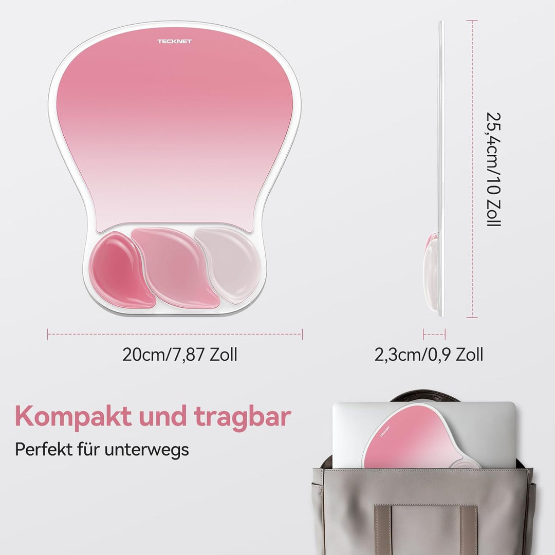 TECKNET Mauspad mit Gelkissen Foam Mousepad Ergonomisches Wasserdicht Komfort Mausmatte mit Handgele