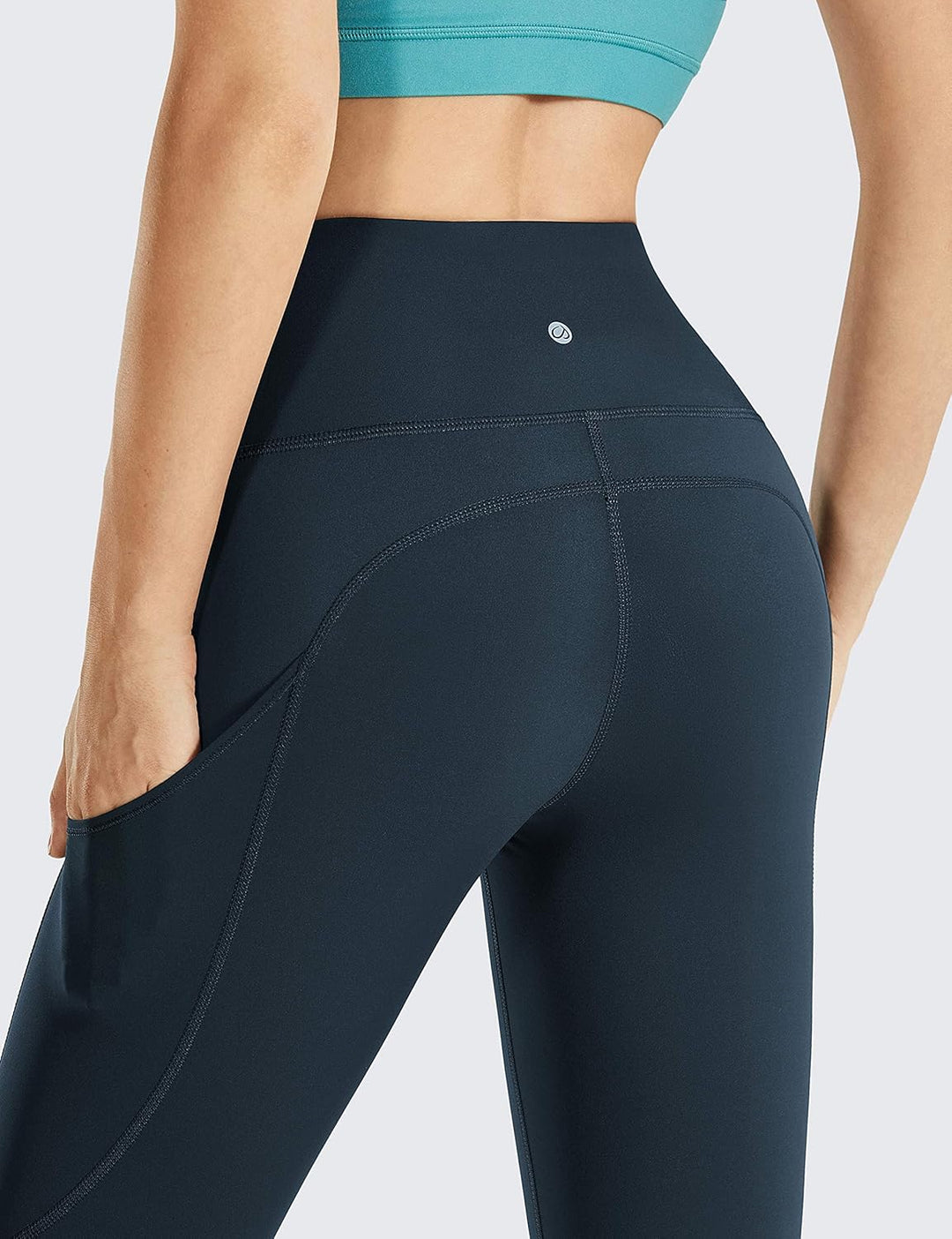 CRZ YOGA Damen Naked Feeling Sport Leggings mit Taschen High Waist Sporthose Gym Blickdicht Yogahose