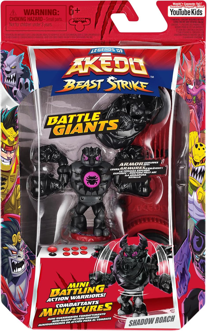 Legends of Akedo Beast Strike Battling Riesige Schattenroache, Mini Battling Warriors, Rüstung explo