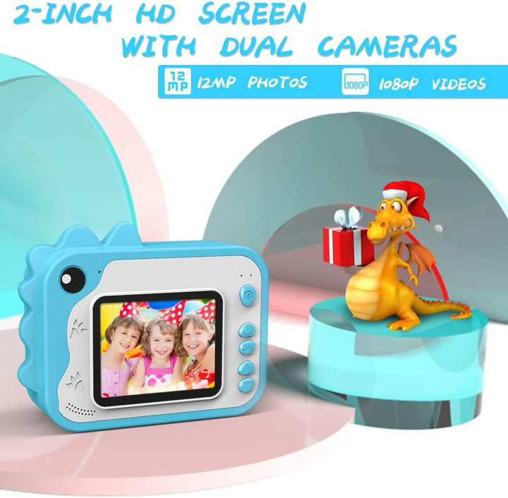 Ukuu KinderKamera 2,4 Zoll Bildschirm Print Sofortbildkamera für Kinder 1080P Digitalkamera mit 3 Ro