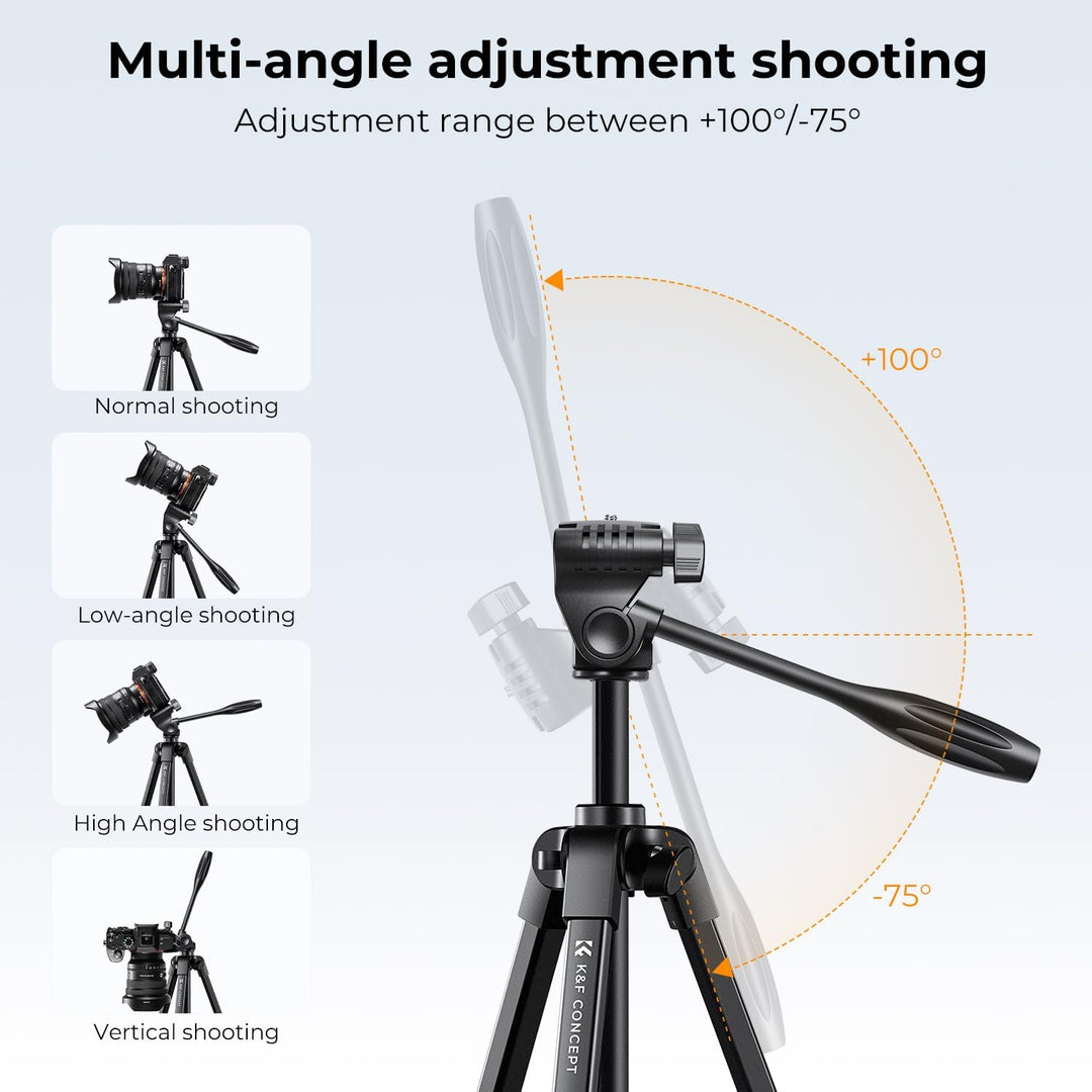 K&F Concept NT510 Handy Stativ,152cm leichtes Stativ, Tripod für DSLR Canon Nikon Sony, Stativ für S