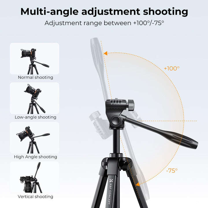 K&F Concept NT510 Handy Stativ,152cm leichtes Stativ, Tripod für DSLR Canon Nikon Sony, Stativ für S