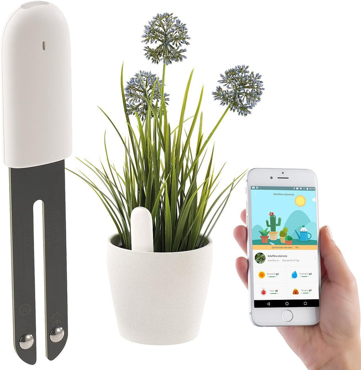 Royal Gardineer Zubehör zu Plant Sensor: 2er-Set 4in1-Pflanzensensoren mit Bluetooth und App-Kontrol