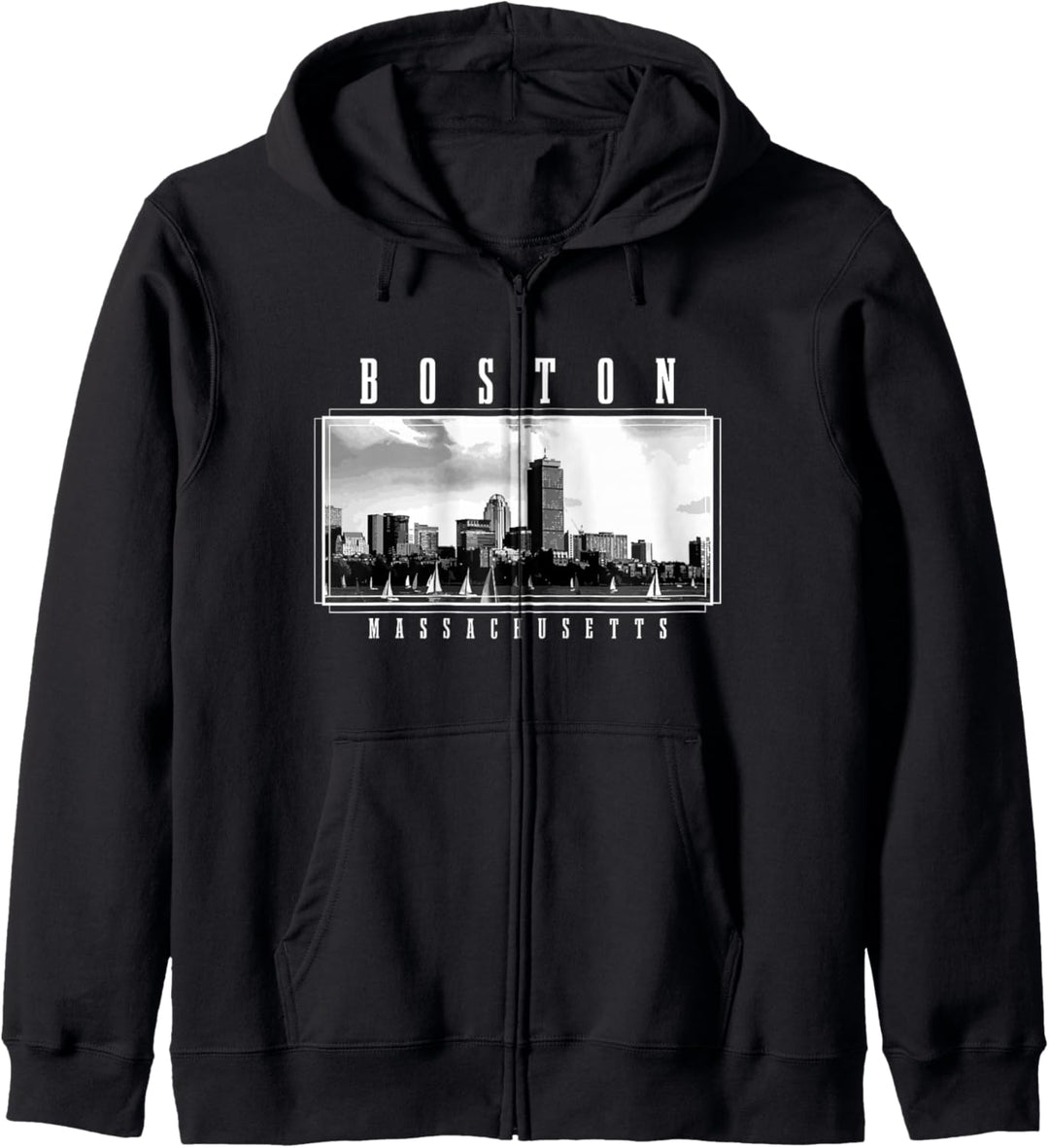Boston Skyline Massachusetts Pride Vintage Boston Kapuzenjacke